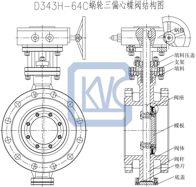 蝶阀结构图